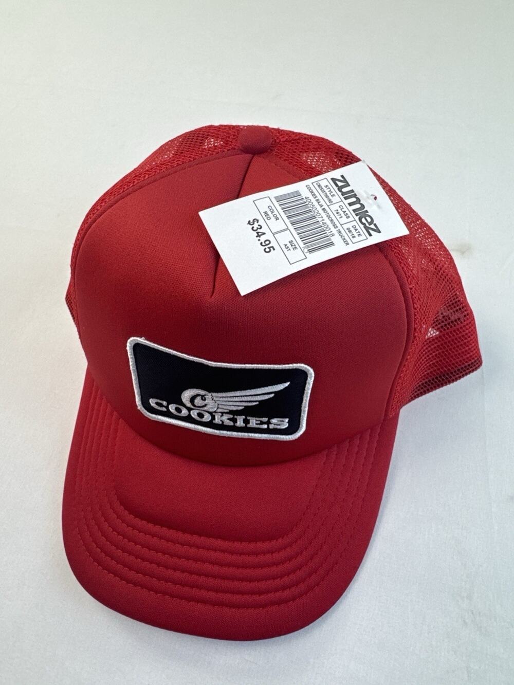 Cookies Red Trucker Hat Snapback Mesh Cap One Size NWT